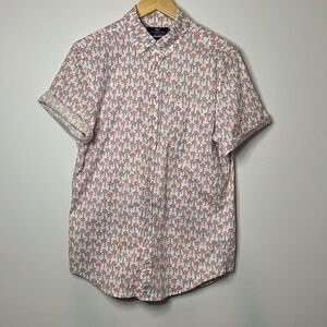 Vineyard Vines Slim Fit Murray Short Sleeve Button Up Short Palm Tree Pattern